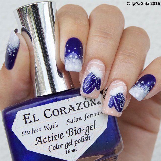 манікюр в домашніх умовах фото, маникюр фото, маникюр в домашних условиях, зимний маникюр Рукавички, художній манікюр фото